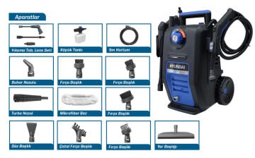 Hyundai HYB.110WS Basınçlı Yıkama Makinası Buharlı 1800W